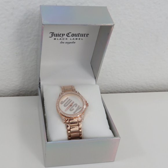 (075) Juicy Couture Rose Gold-toned Juicy Dial Bracelet Watch